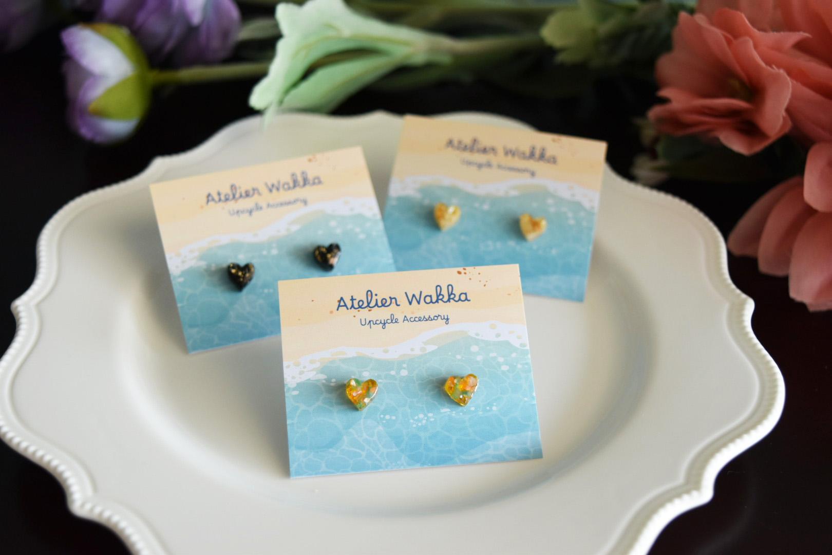 fairy heart　海洋プラスチック　アップサイクル　アクセサリー　ピアス