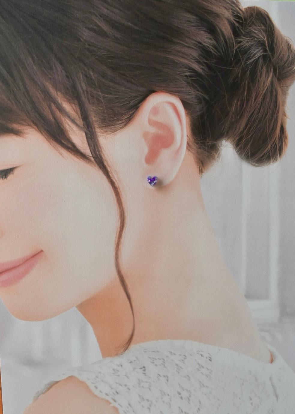 fairy heart purple　海洋プラスチック　アップサイクル　アクセサリー　ピアス