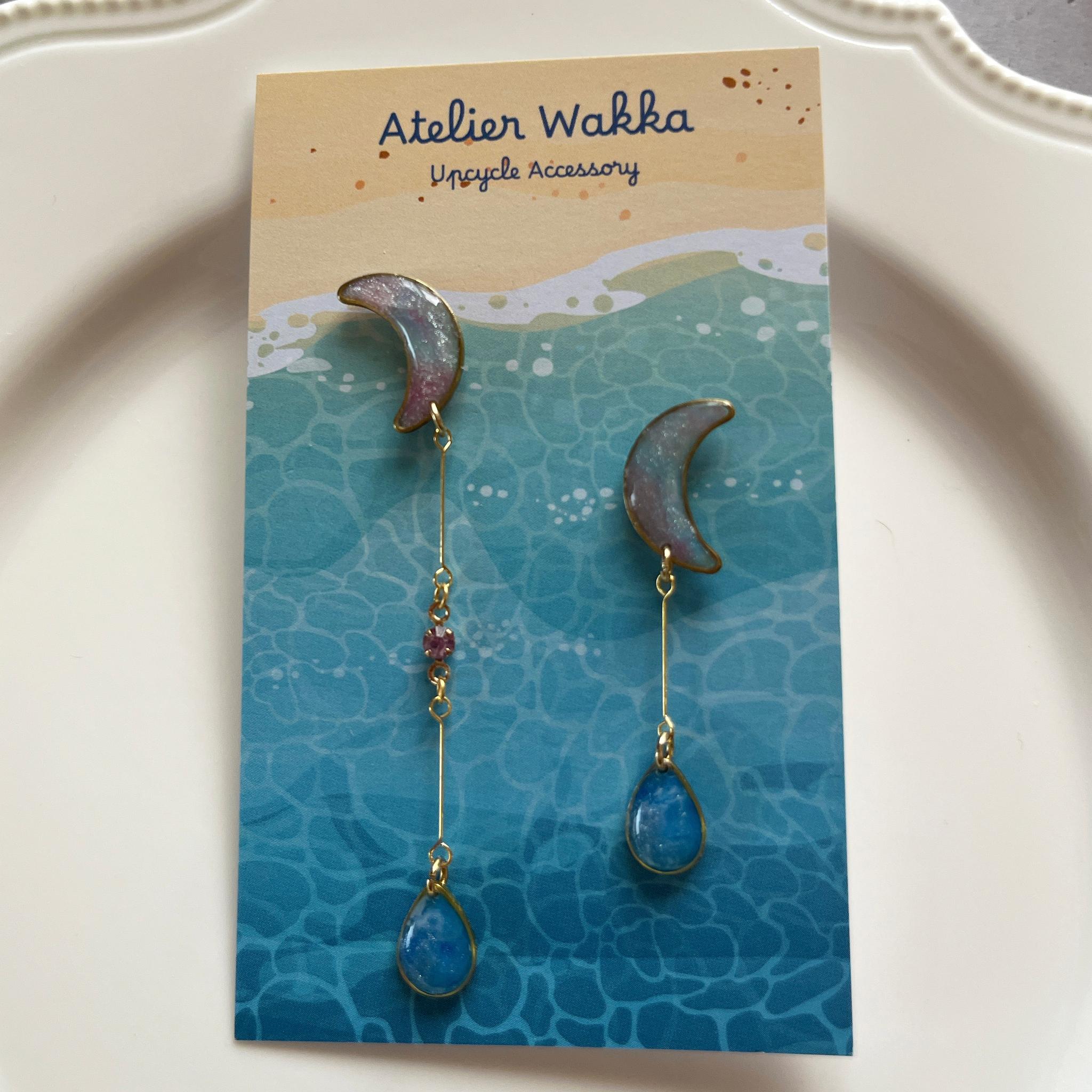 憧れの月C 海洋プラスチック アップサイクル アクセサリー ピンク系 | 2枚目