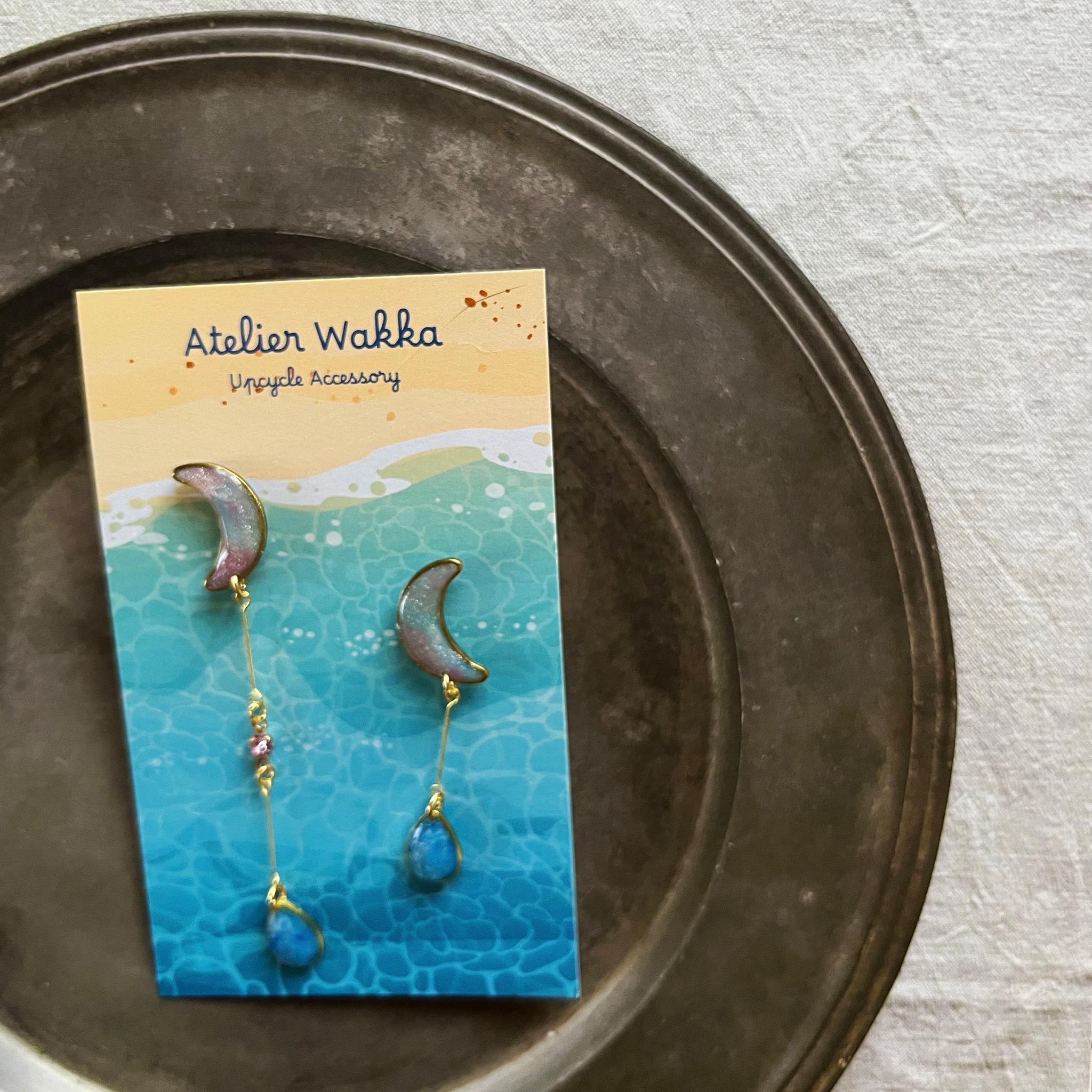 憧れの月C 海洋プラスチック アップサイクル アクセサリー ピンク系 | 3枚目