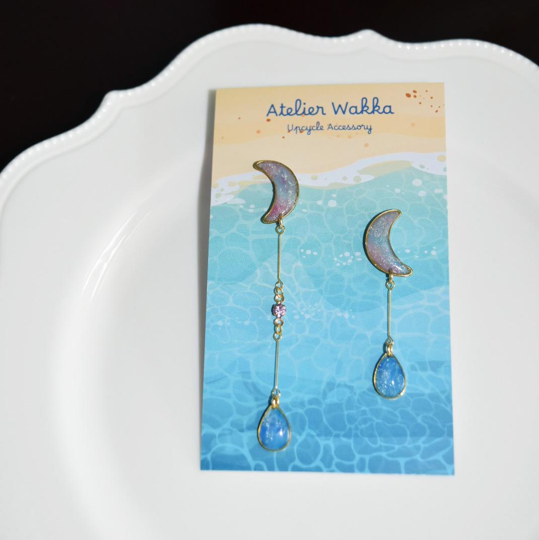 憧れの月C 海洋プラスチック アップサイクル アクセサリー ピンク系 | 4枚目