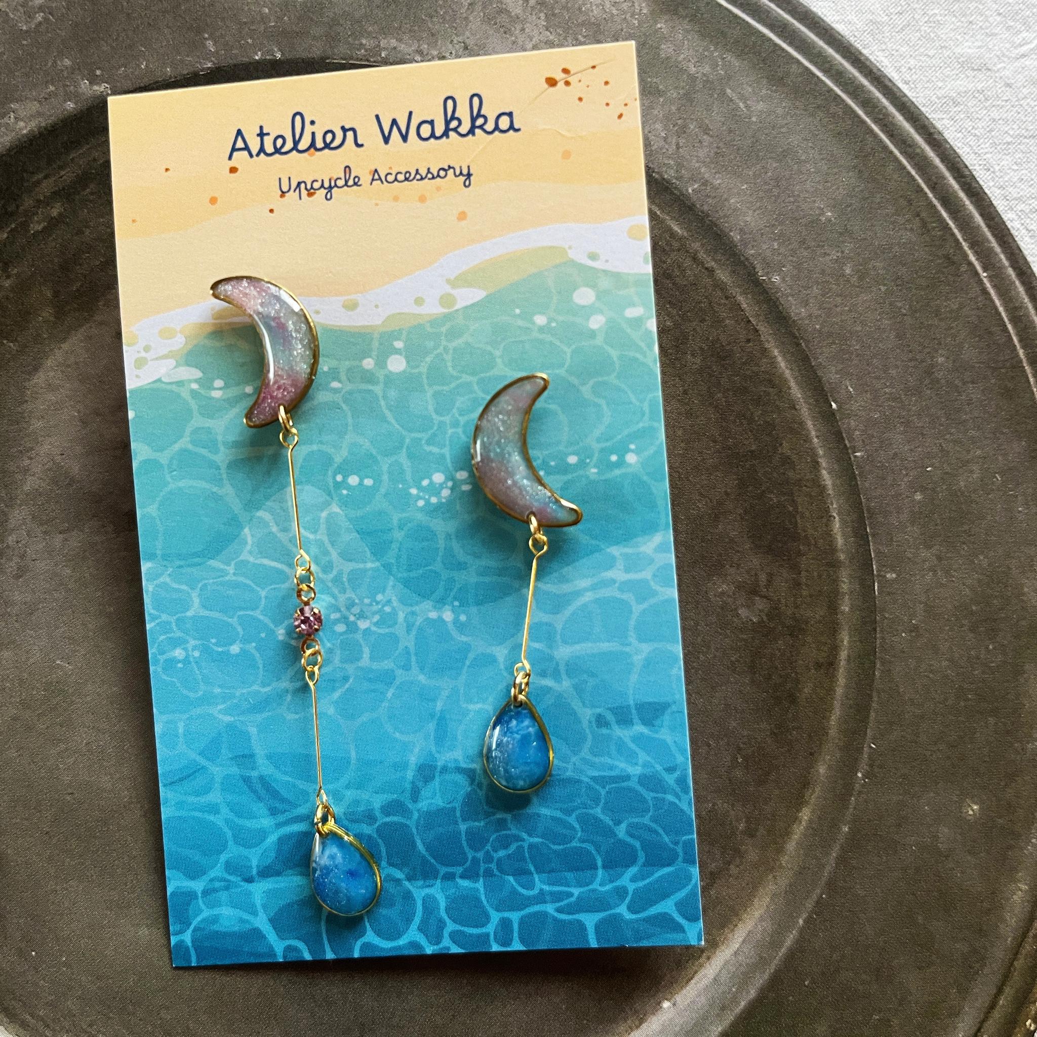 憧れの月C 海洋プラスチック アップサイクル アクセサリー ピンク系 | 5枚目