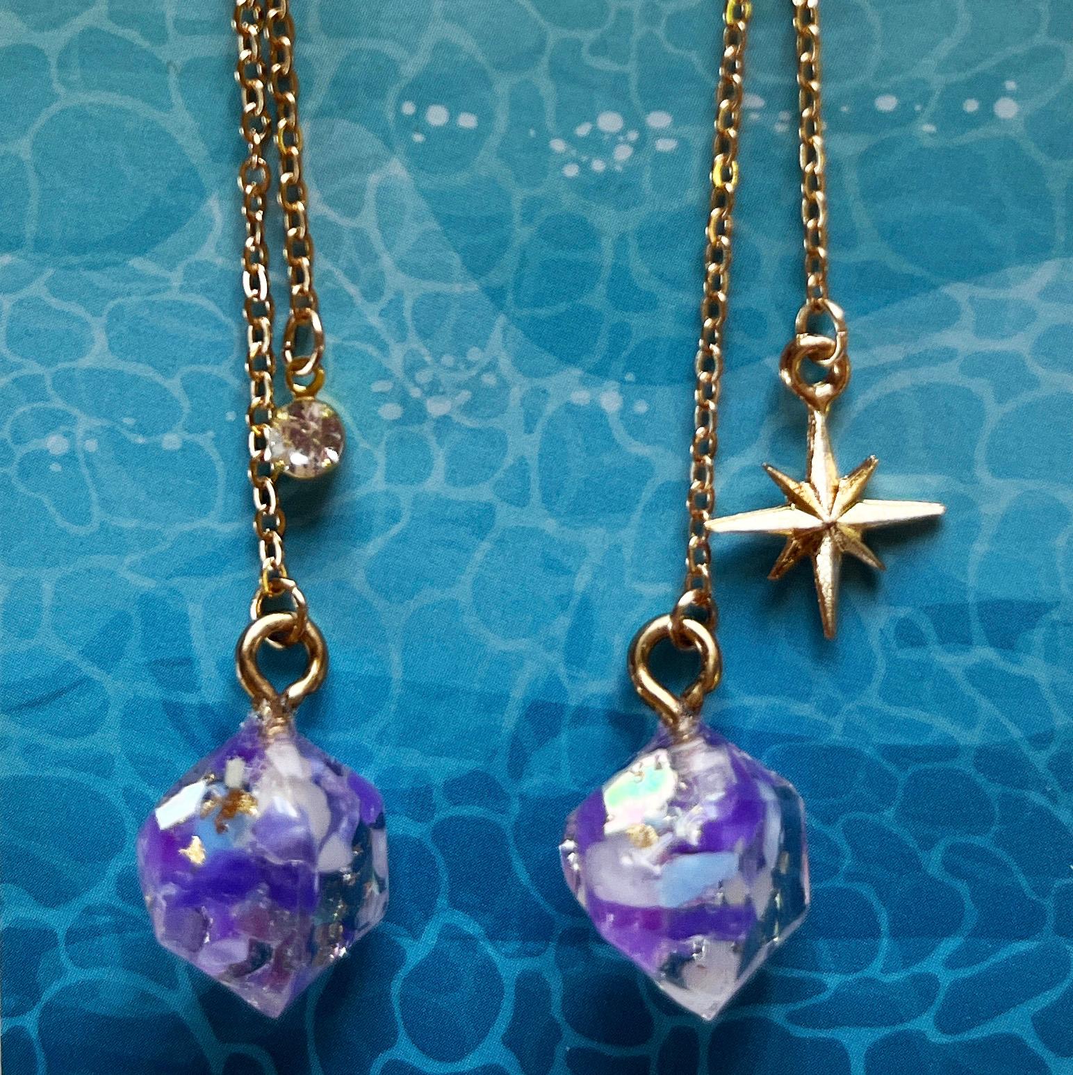 海辺の鉱石 海洋プラスチック アップサイクル アクセサリー ピアス パープル系 | 3枚目