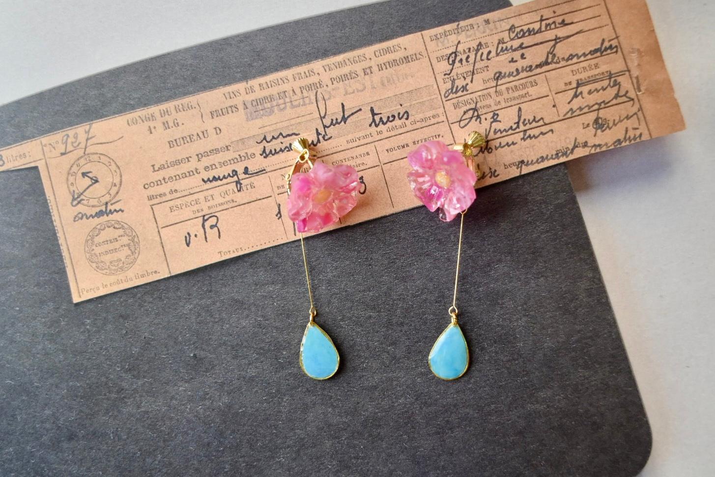 泡沫の花B 海洋プラスチック アップサイクル アクセサリー イヤリング | 3枚目